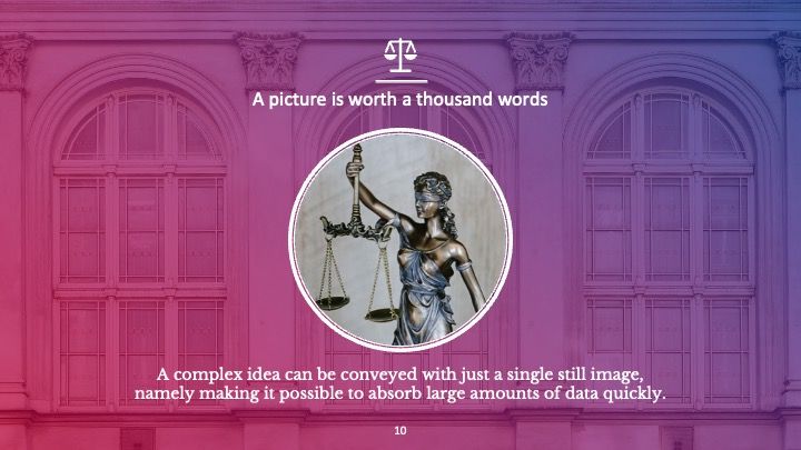 Modelo de apresentação elegante de Direito e Justiça - slide 9