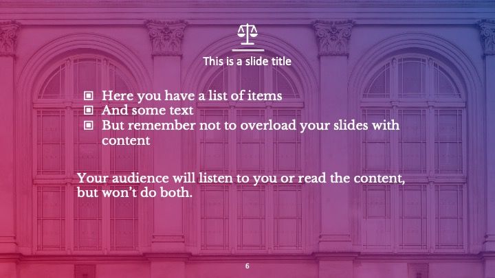 Plantilla para presentación elegante de Ley y Justicia - diapositiva 5
