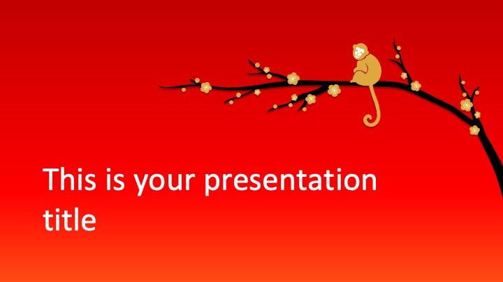 Modelo de apresentação Ano Novo Chinês 2016 (O macaco) - slide 0
