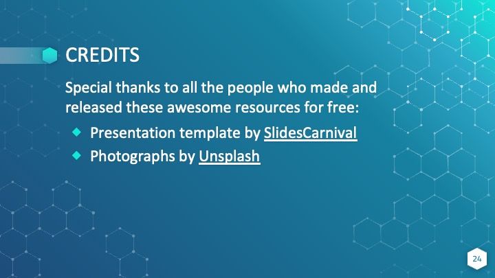 Plantilla de presentación de ciencia con hexágonos - diapositiva 23