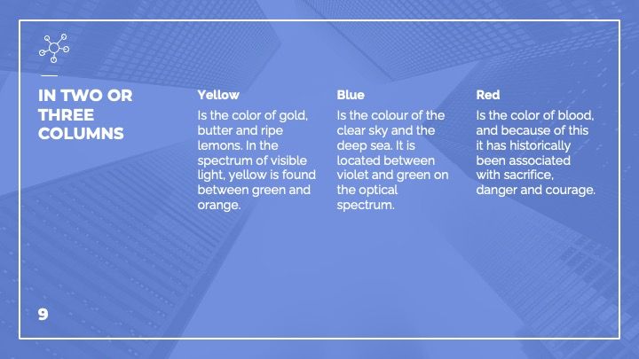 Plantilla para presentación azul de arquitectura - diapositiva 8