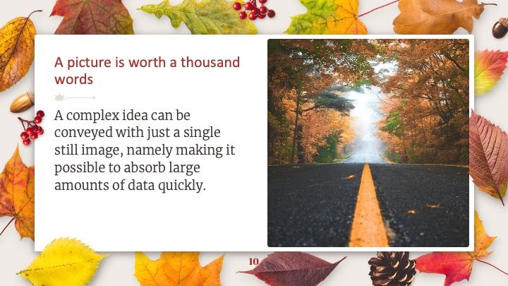 Plantilla para presentación con hojas de otoño - diapositiva 9
