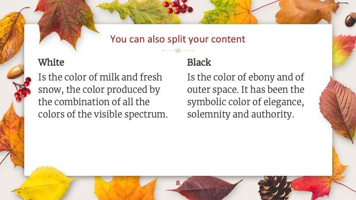Plantilla para presentación con hojas de otoño - diapositiva 7