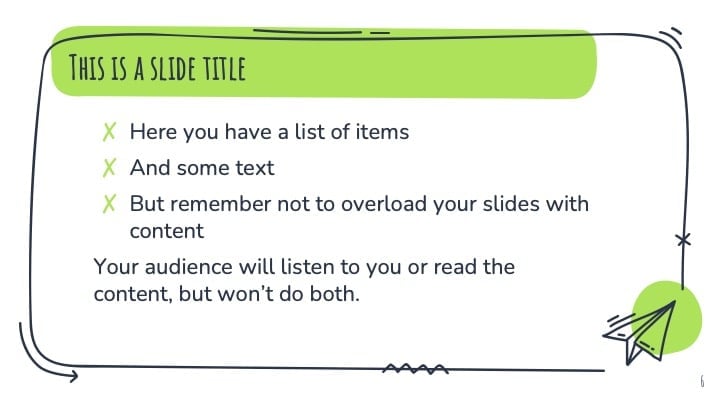 Green Doodles Slides - slide 6