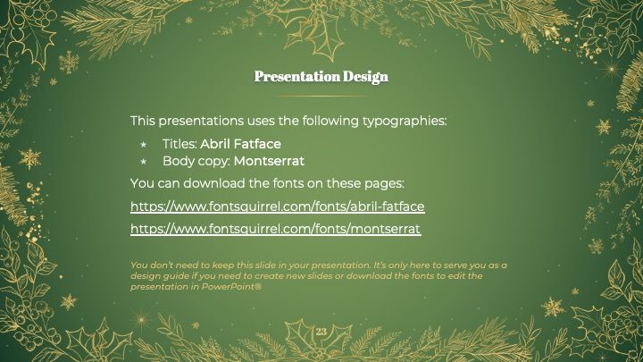 Modelo de apresentação de Natal dourado - slide 22