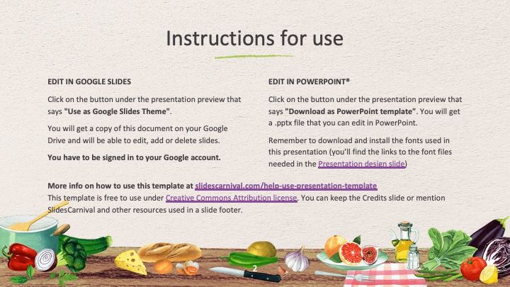 Plantilla para presentación de comida sana - diapositiva 1