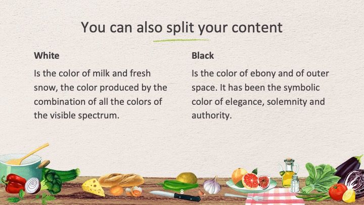 Plantilla para presentación de comida sana - diapositiva 7