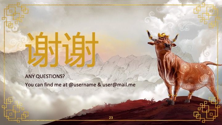 Plantilla para presentación del Año Nuevo Chino 2021 (El Buey) - diapositiva 22