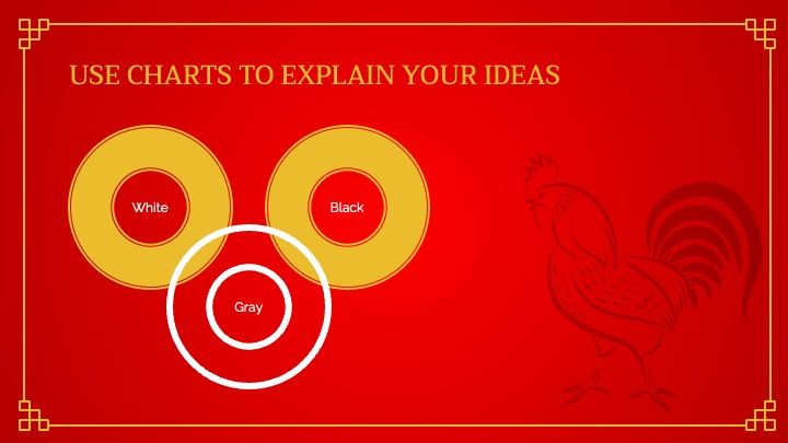 중국에서 빨간색은 행운을 상징하며 전통적으로 행복의 상징적인 색상입니다. 금은 부와 번영과 관련이 있습니다. - slide 11