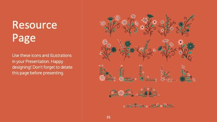 Plantilla de presentación con dibujos florales - diapositiva 24