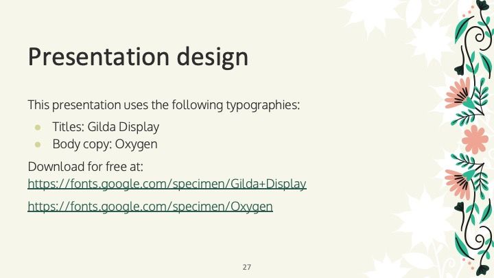 Plantilla de presentación con dibujos florales - diapositiva 26