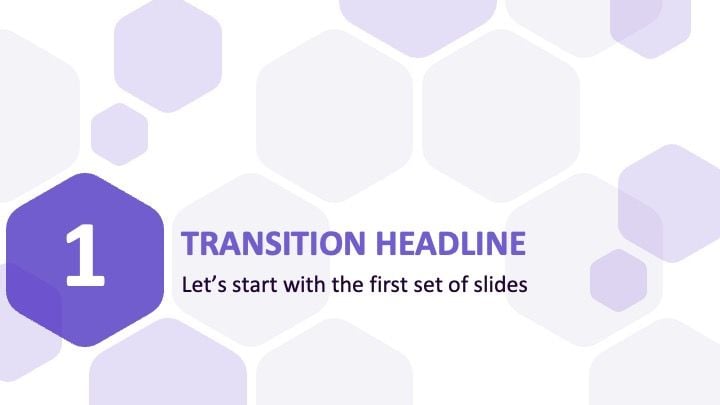 紫色の六角形 スライドテーマ - slide 3