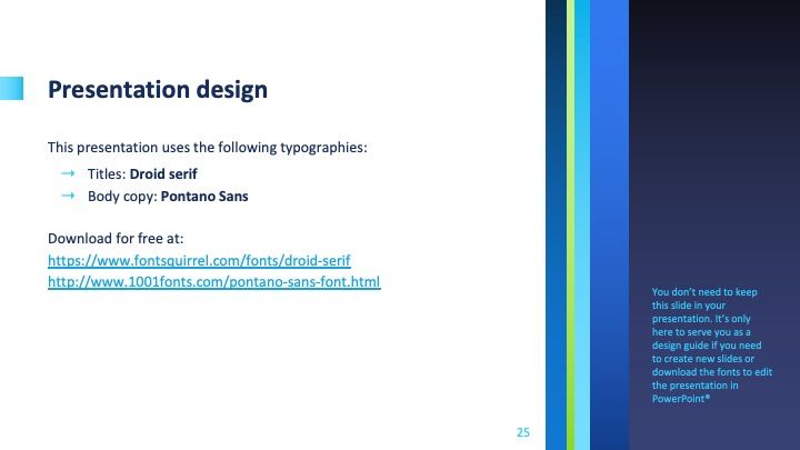 Plantilla para presentación azul formal de negocios - diapositiva 24