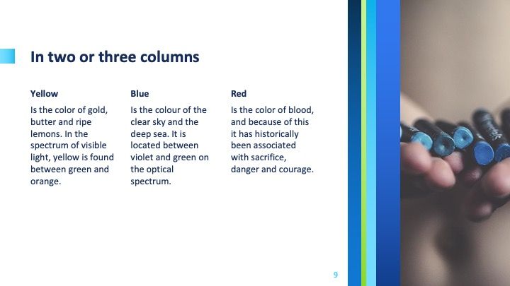 Plantilla para presentación azul formal de negocios - diapositiva 8