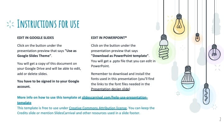Colorful Light Bulbs Slides - slide 2