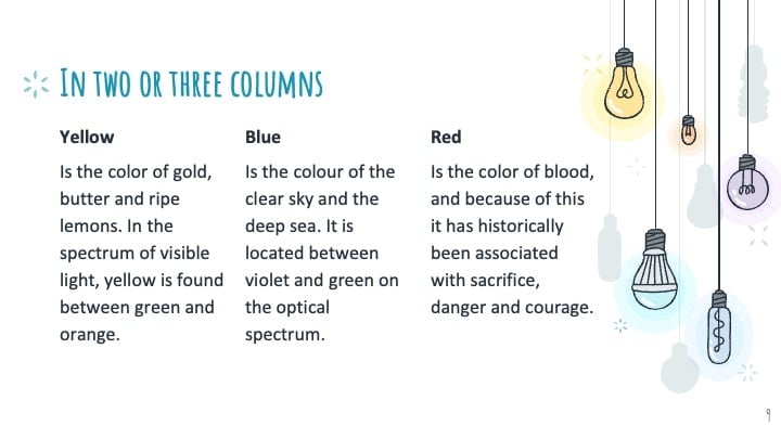 Colorful Light Bulbs Slides - slide 9