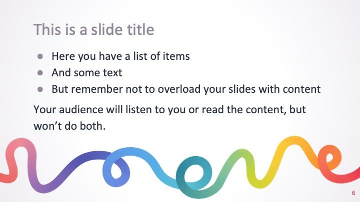 Plantilla para presentación con línea arco iris - diapositiva 5