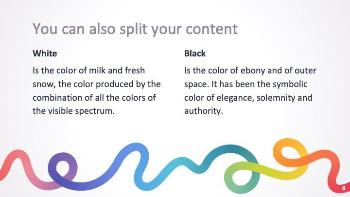 Plantilla para presentación con línea arco iris - diapositiva 7