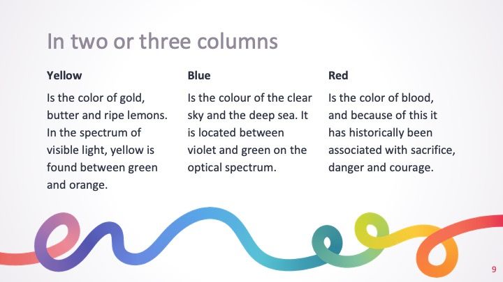 Plantilla para presentación con línea arco iris - diapositiva 8