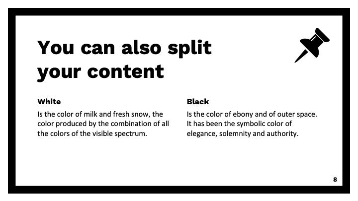 Modelo de apresentação preto minimalista - slide 7