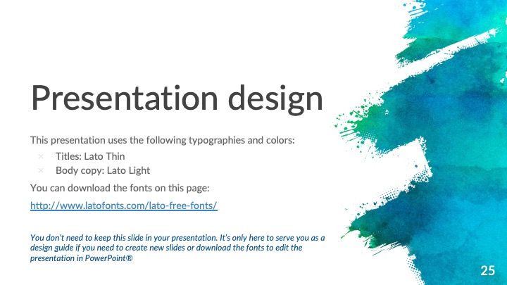 Plantilla de presentación con pinceladas multicolor - diapositiva 24
