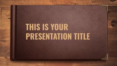Free education presentation design - Powerpoint template or Google Slides theme with book