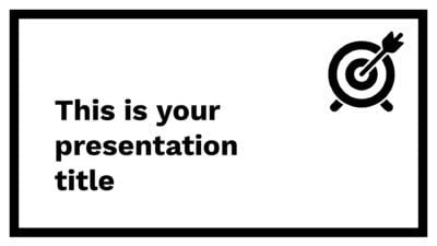 Free simple Powerpoint template or Google Slides theme in black and white