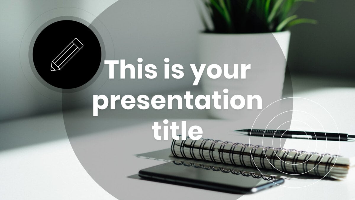 Free Powerpoint template or Google Slides theme with simple design in black and white