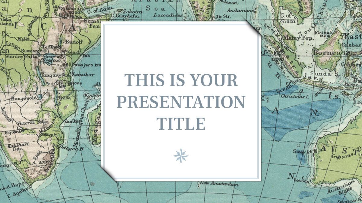 Free Powerpoint template or Google Slides theme with vintage maps backgrounds