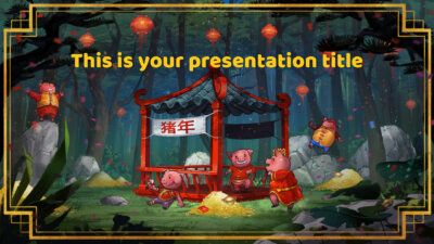 Free Powerpoint template or Google Slides theme of Chinese New year of the Pig