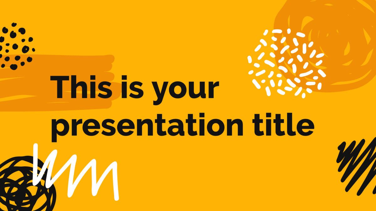 Free creative Powerpoint template or Google Slides theme with scribbles