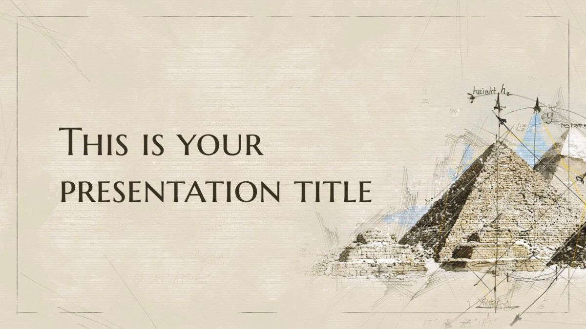 Free Powerpoint template or Google Slides theme with historic architecture illustrations