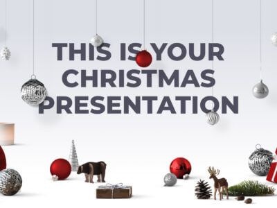 Free Christmas Powerpoint template or Google Slides theme red and chic