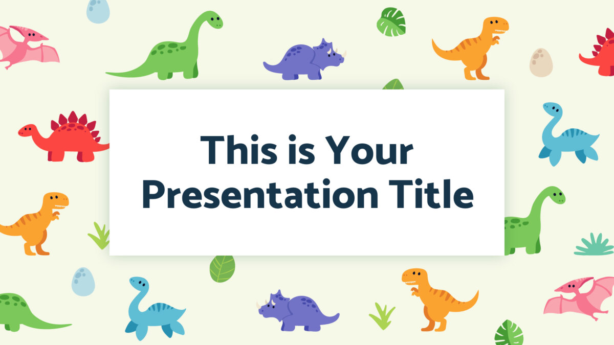 Free kids Powerpoint template and Google Slides theme with dinosaurs