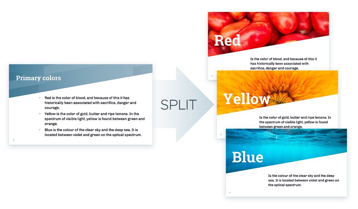 Slides Carnival Google Slides and PowerPoint Template no bullet points solutions split