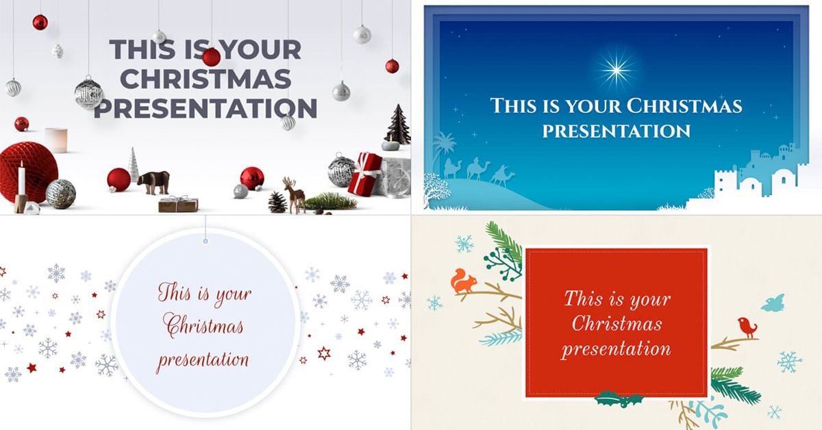 Templates de Natal de PowerPoint e Google Slides grátis