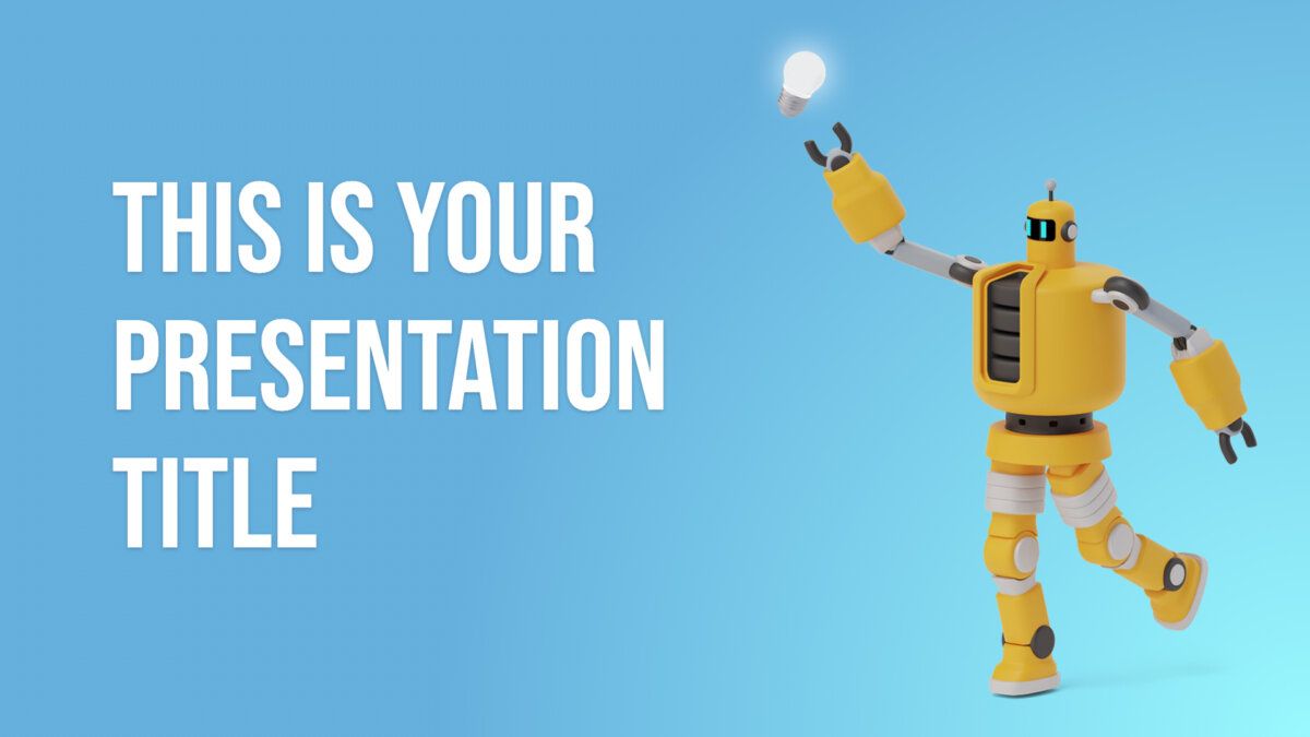 Free educational Powerpoint template and Google Slides theme with with cute robots