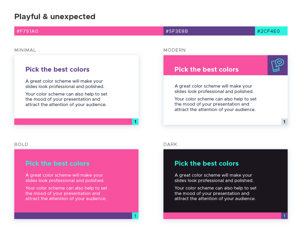 Slides Carnival Google Slides and PowerPoint Template Color scheme for presentations Playful and unexpected