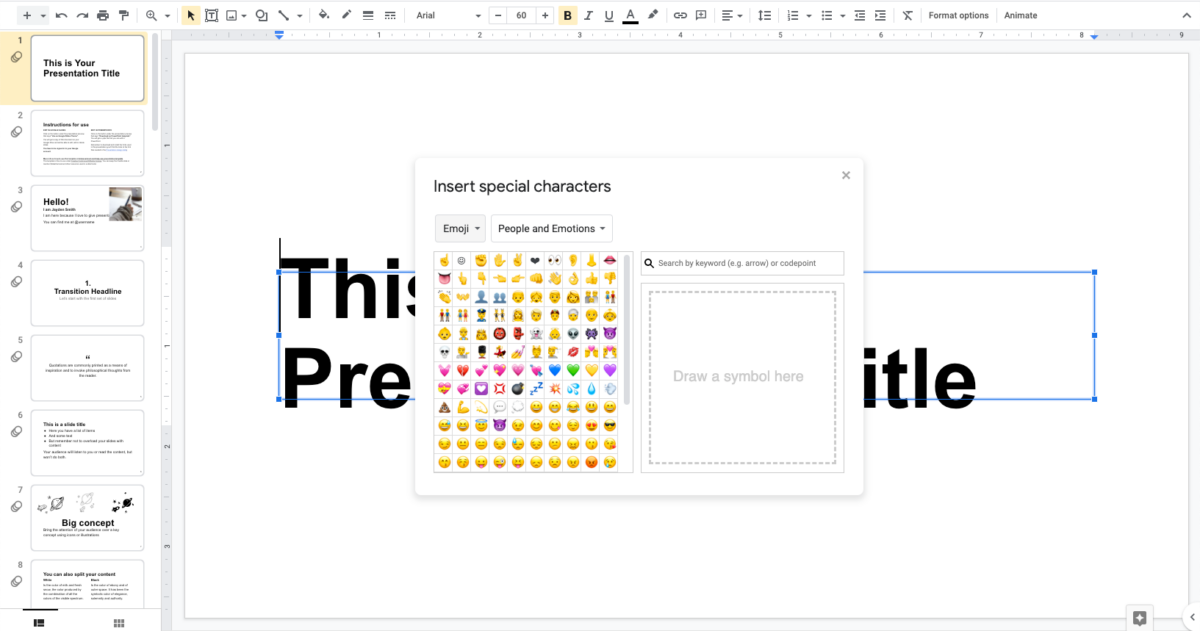 Cómo insertar un emoji en Google Slides