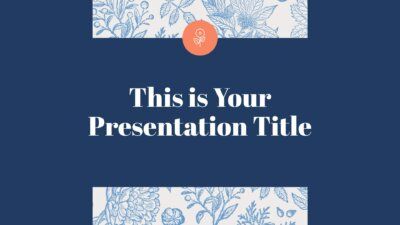 Free stylish Powerpoint template or Google Slides theme with botanical illustrations