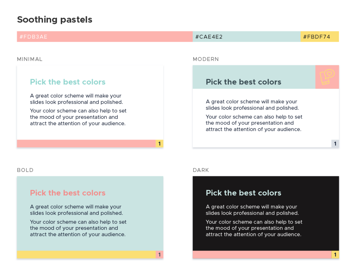 Slides Carnival Google Slides and PowerPoint Template Color scheme for presentations Soothing pastels