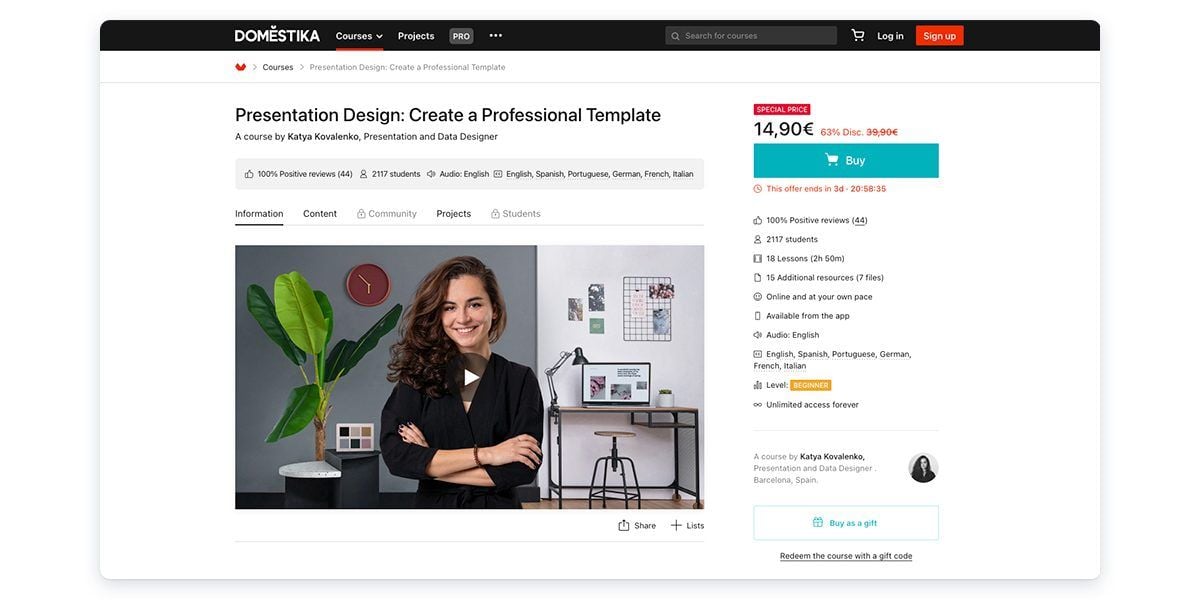 Presentation Design: Create a Professional Template with Domestika