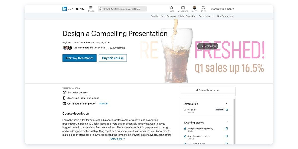 Design a Compelling Presentation with LinkedIn Learning