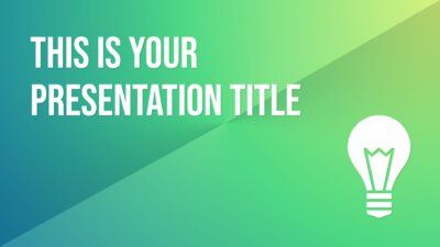 Free professional Powerpoint template or Google Slides theme with green gradients