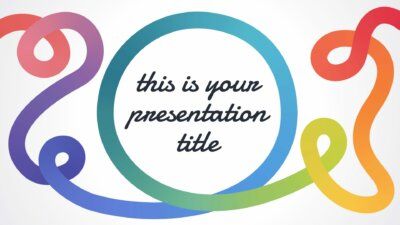 Free playful Powerpoint template or Google Slides theme with rainbow scribbles