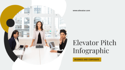 Slides Carnival Google Slides and PowerPoint Template Gold and Grey Elevator pitch infographic