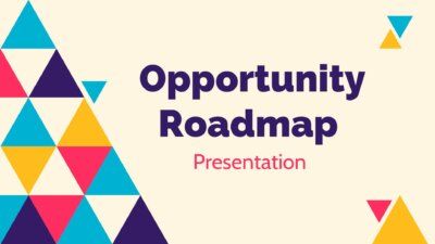 Slides Carnival Google Slides and PowerPoint Template Blue Yellow and Pink Geometric Opportunity Roadmap Presentation