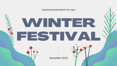 Slides Carnival Google Slides and PowerPoint Template Grey and Green Animated Winter Festival Presentation