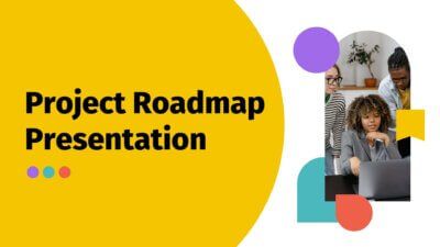 Slides Carnival Google Slides and PowerPoint Template Violet Yellow and Green Geometric Project Roadmap Presentation