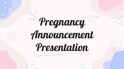 Slides Carnival Google Slides and PowerPoint Template Pink and Blue Cute Pastel Doodle Floral Pregnancy Announcement Presentation